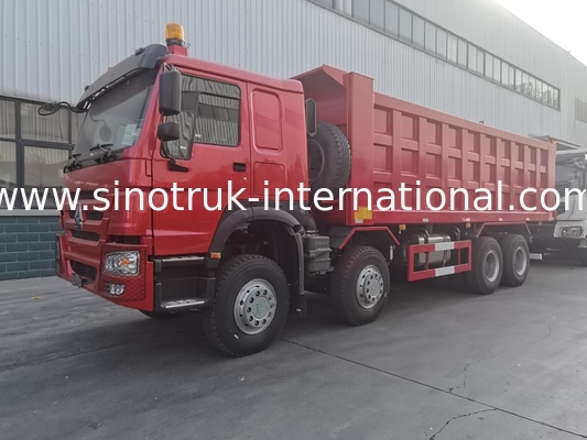 Xe tải tự đổ SINOTRUK HOWO 8X4 màu đỏ 400 mã lực 12 bánh