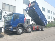 SINOTRUK HOWO LHD 12 bánh 8X4 400HP Xe tải tự đổ màu xanh để khai thác trước nâng 50 tấn