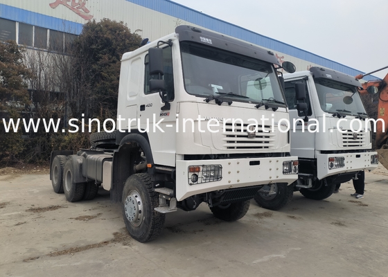 Sinotruk Howo xe tải kéo Rhd 4 bánh xe 6 × 6 Weichai 400hp Trắng