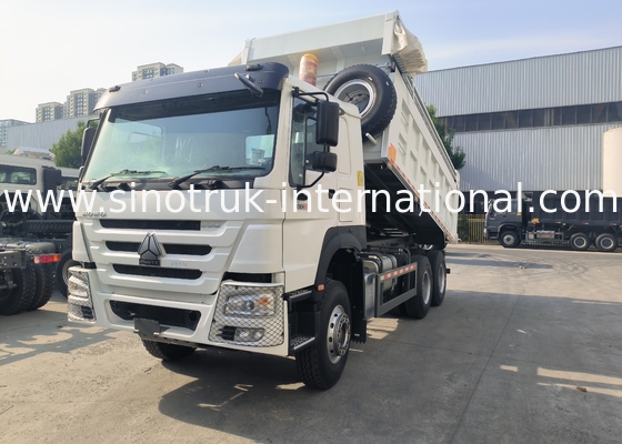 Sinotruk Howo Tipper Dump Truck 380hp 6 × 4 20CBM Trắng Với Bạt tự động