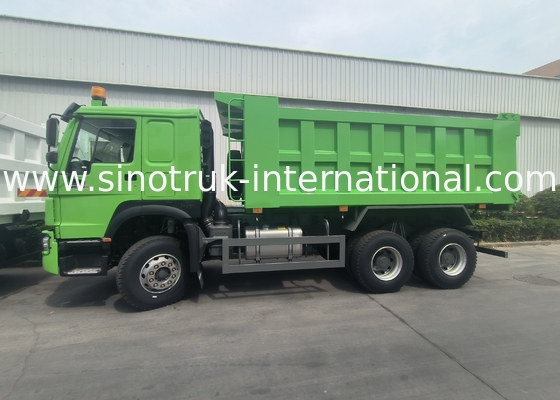 Sinotruk Howo Tipper Dump Truck Weichai 400Hp 6 × 4 Lhd Xanh Trung nâng