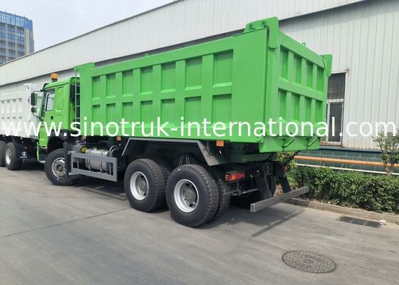 Sinotruk Howo Tipper Dump Truck Weichai 400Hp 6 × 4 Lhd Xanh Trung nâng