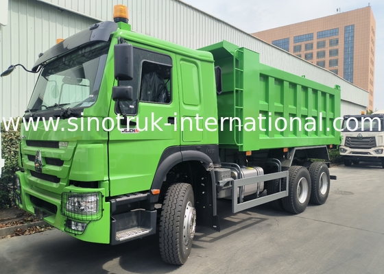Sinotruk Howo Tipper Dump Truck Weichai 400Hp 6 × 4 Lhd Xanh Trung nâng