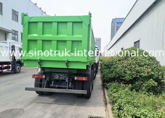 Sinotruk Howo Tipper Dump Truck Weichai 400Hp 6 × 4 Lhd Xanh Trung nâng