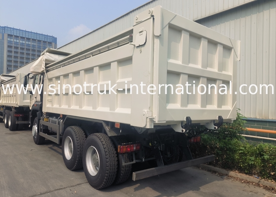 Sinotruk Tipper Dump Truck Sản phẩm mới 6 × 4 Nx 20CBM Màu trắng với bạt bọc tự động