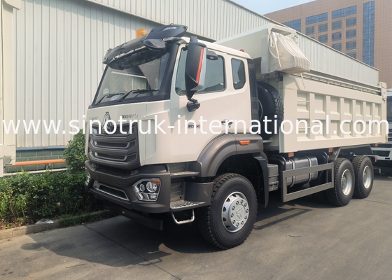 Sinotruk Tipper Dump Truck Sản phẩm mới 6 × 4 Nx 20CBM Màu trắng với bạt bọc tự động