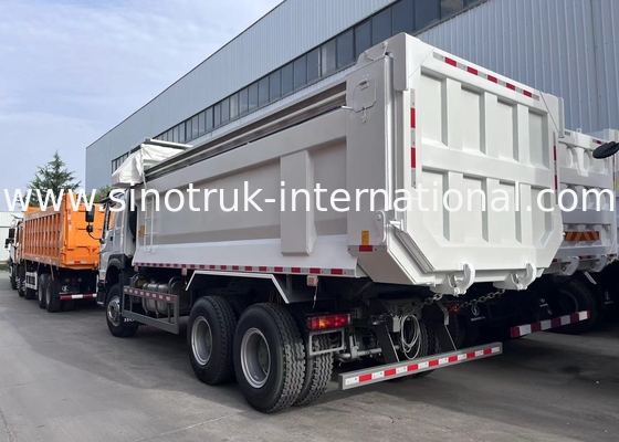 Sinotruk Howo Tipper Dump Truck 400Hp 6 × 4 Thang hình U Với Bọc ghế tự động