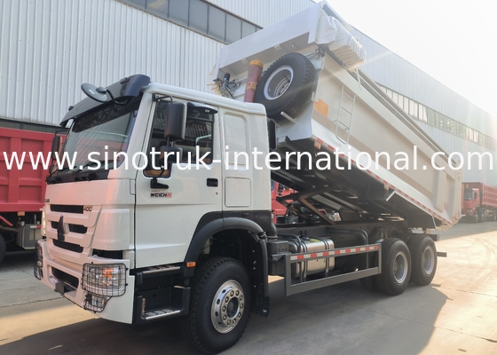 Sinotruk Howo Tipper Dump Truck 400Hp 6 × 4 Thang hình U Với Bọc ghế tự động