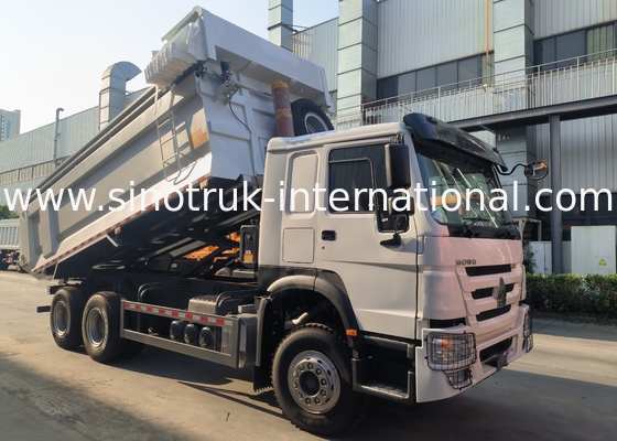 Sinotruk Howo Tipper Dump Truck 400Hp 6 × 4 Thang hình U Với Bọc ghế tự động