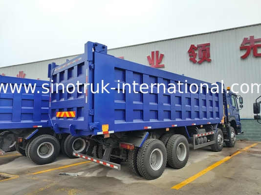 8X4 Blue Tipper Dump Truck 380hp 12 bánh Đen H77L ZZ3317V3567B1 U Type