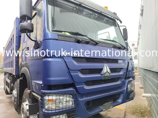 8X4 Blue Tipper Dump Truck 380hp 12 bánh Đen H77L ZZ3317V3567B1 U Type