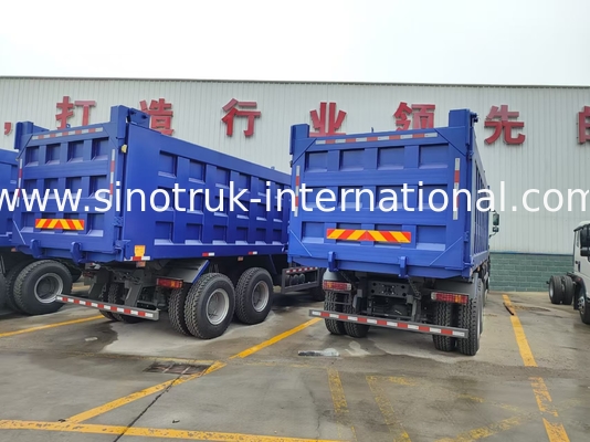 8X4 Blue Tipper Dump Truck 380hp 12 bánh Đen H77L ZZ3317V3567B1 U Type
