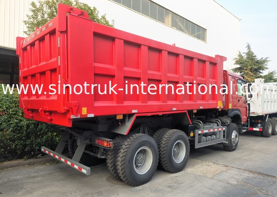 Sinotruk Howo Tipper Dump Truck 6 × 4 Lhd 10 bánh xe Ghost Face Bumper Lốp khai thác