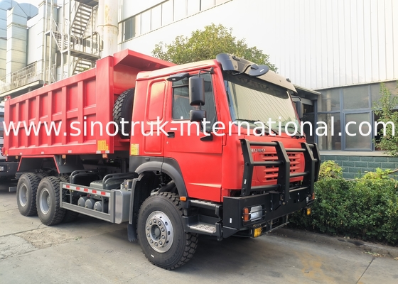 Sinotruk Howo Tipper Dump Truck 6 × 4 Lhd 10 bánh xe Ghost Face Bumper Lốp khai thác