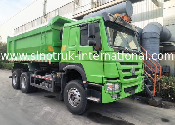Sinotruk Howo Tipper Dump Truck 380Hp 6 × 4 hình U Cargo Body Màu xanh