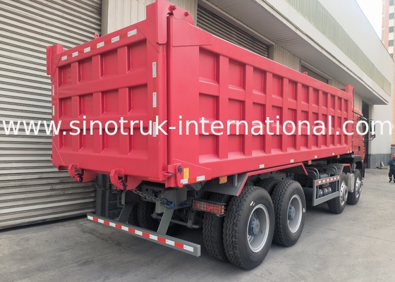 Sinotruk Howo Tiper Dump Truck Tx 400Hp Euro 2 8 × 4 Lhd 12 bánh Đỏ
