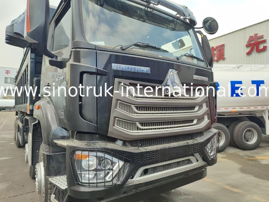 HOWO NX 380HP RHD Black Tipper Dump Truck Với Cửa Băng