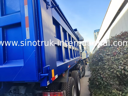 Hoạt động mạnh mẽ đa năng HOWO 6x4 380HP Blue Dump Truck với 20CBM Box hàng hóa vuông và chống nước Tarp Flip Cove