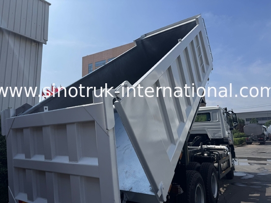 Xe ben SINOTRUK HOHAN Howo, động cơ Weichai, nâng giữa, 6 × 4, LHD, thùng hàng hình chữ nhật, màu trắng, 19-20CBM