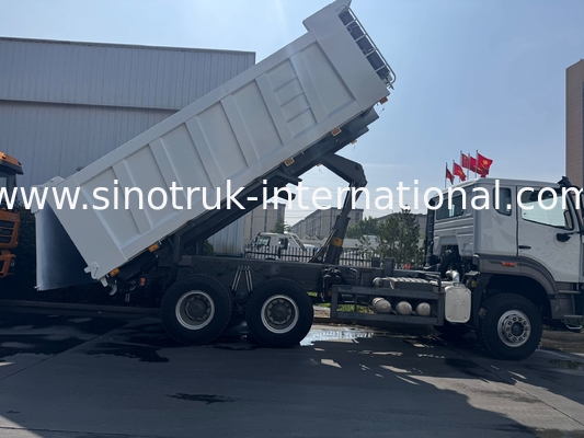 Xe ben SINOTRUK HOHAN Howo, động cơ Weichai, nâng giữa, 6 × 4, LHD, thùng hàng hình chữ nhật, màu trắng, 19-20CBM