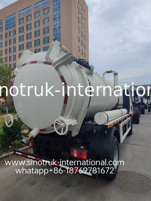 4 * 2 Lái HOWO xe hút nước thải: 6m3 bể, 160HP, 8.00R20 lốp xe, xe hút nước thải hạng nhẹ, xe vệ sinh hiệu quả