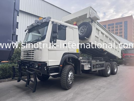 SINOTRUK 371HP   6 × 6  RHD HOWO Dump Truck  White 19-20CBM  Front Lifting Fully driven, with tarpaulin, Popular Model in Guyana