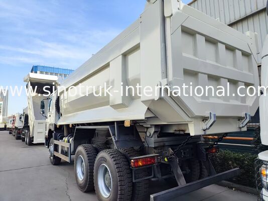 371HP White U-Shaped Cargo Box Dump Truck với hiệu suất nâng trung tâm vượt trội