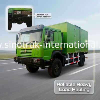 Xe tải hàng hóa 4X4 LHD với bể hàng 5000 * 2300 * 2300 mm và trục sau 16T cho vận chuyển hạng nặng