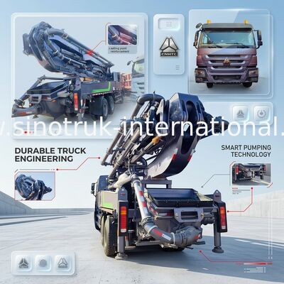 Cao thăng Mastery HOWO 380HP Smart Pump Trucks 52m Boom 6x4 Traction cho đổ thẳng đứng vô song