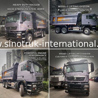 SINOTRUK HOWO TX xe tải đổ nát với động cơ mạnh 380HP, tải trọng 30 ≈ 40 tấn và hệ thống nâng trung bình