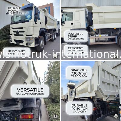 Sản phẩm có độ bền cao HOWO 6×4 371HP 20CBM White Dump Truck với thân thép mạnh mẽ cho công việc nặng