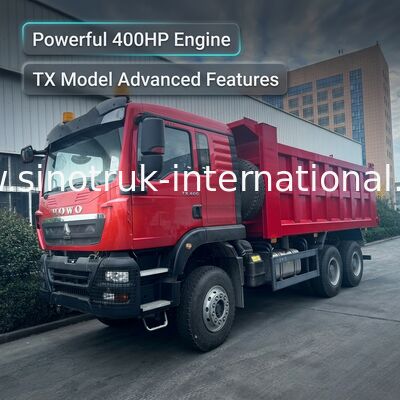 SINOTRUK HOWO TX Model 400HP LHD Xe tải tự đổ 6X4 có đèn cảnh báo