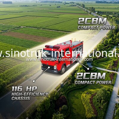 2CBM 4X2 116HP xe cứu hỏa nông nghiệp xe cứu hỏa xe tải cho cảnh quan