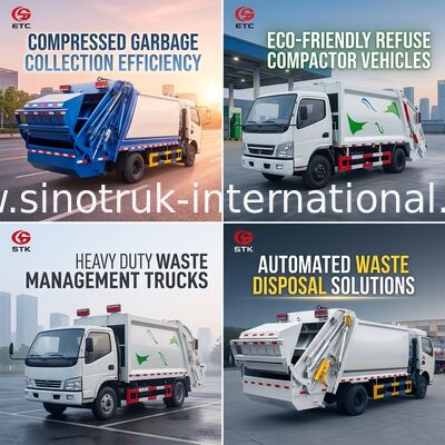Xe tải Thu gom rác nhỏ gọn 6cbm Đối với Vận tải Xử lý chất thải Không Nguy hại