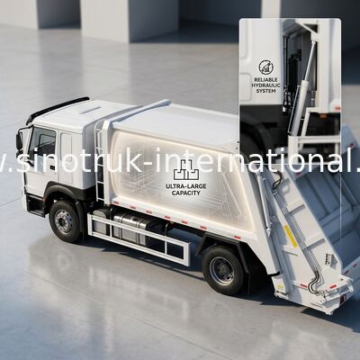 SINOTRUK 300 HP 4 × 2 xe tải rác nén với lực lăn 30T để quản lý chất thải hiệu quả