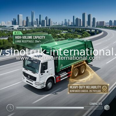 High Efficiency Waste Collection Trucks / Garbage Dump Truck 18 - 20 Ton