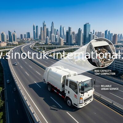 LHD 4X2 SINOTRUK HOWO Máy đầm nén Xe tải thu gom rác 5 - 6m3