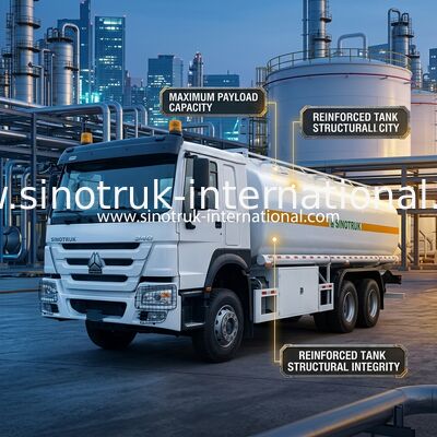 Sinotruk Howo 20CBM Xe tải bể nhiên liệu 10 bánh 340hp 6 × 4 nhiều khoang