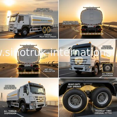 HOWO 6 * 4 340HP động cơ Weichai, 25CBM xe tăng dầu