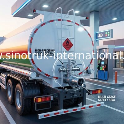 SINOTRUK HOWO Đỏ 380HP 8 × 4 12 bánh xe chứa dầu công suất cao