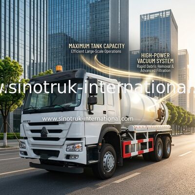 Máy bơm chân không Xe hút nước thải Xe tải làm sạch bể tự hoại 18CBM LHD 336HP