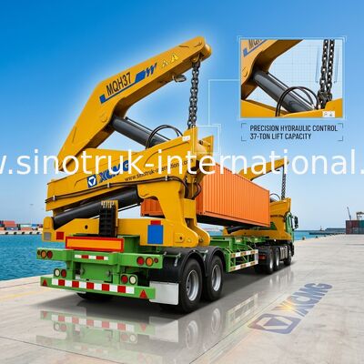 Bình thường treo xe tải cẩu với 3 trục 40 feet container