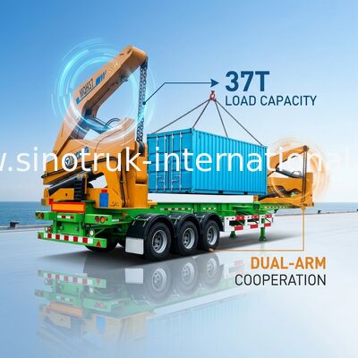 Xe tải tự tải Cần cẩu 3 thùng chứa trục để vận chuyển