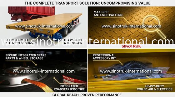 Thép carbon 40 tấn 3 trục FUWA Trailer phẳng