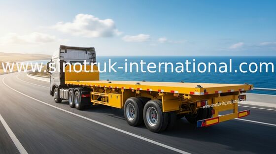 SINOTRUK Mn Thép 3 trục Xe chở hàng phẳng