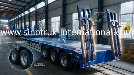 SINOTRUK Xe tải rơ moóc ba trục, rơ moóc bán bằng thép carbon