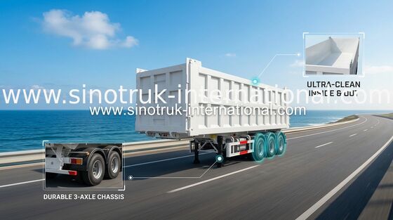 Hàng hóa tiện ích Semi Trailer Xe tải lưu trữ Hộp treo bình thường màu trắng