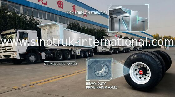 Trailer hạng nặng màu trắng bán tải nặng cho 60 tấn tải trọng