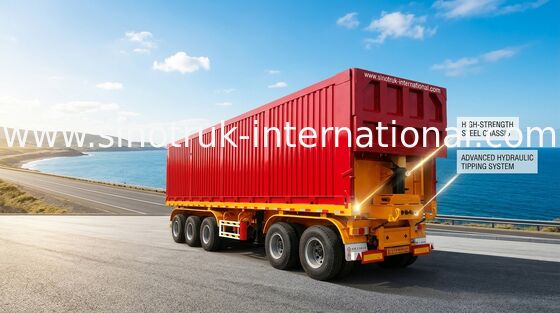 Khả năng tải lớn Xe tải rơ moóc 60 tấn 25-45CBM với chứng nhận ISO