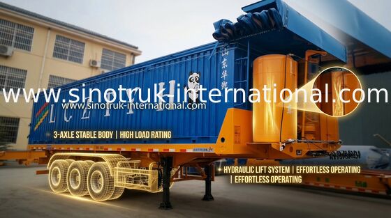 Xe tải bán rơ moóc ISO phổ biến, Tri Axle Semi Trailer 12000 × 2500 × 3880mm